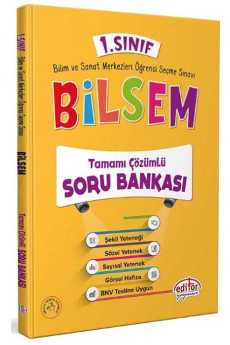 1. Sınıf BİLSEM Hazırlık Soru Bankası Çözümlü Editör Yayınları