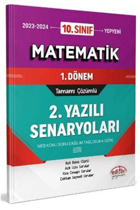 10. Sınıf Matematik 1. Dönem Ortak Sınav 2. Yazılı Senaryoları Editör Yayınları