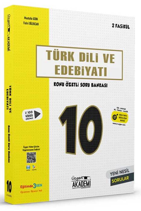 10. Sınıf Türk Dili ve Edebiyatı Konu Özetli Soru Bankası 3 Fasikül Üçgen Akademi Yayınları