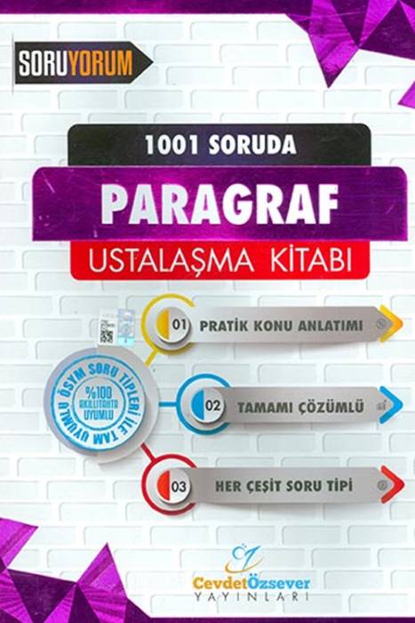 1001 Soruda Paragraf Tamamı Çözümlü Konu Anlatımlı Soru Bankası Cevdet Özsever Yayınları