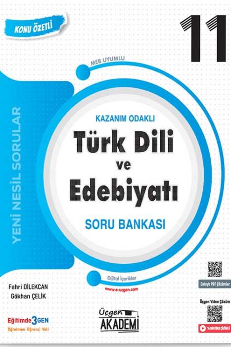 11. Sınıf Türk Dili ve Edebiyatı Konunun Özü Soru Bankası Üçgen Akademi Yayınları