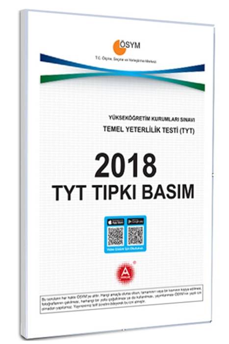 2018 TYT Tıpkı Basım Çıkmış Deneme Sınavı A Yayınları 