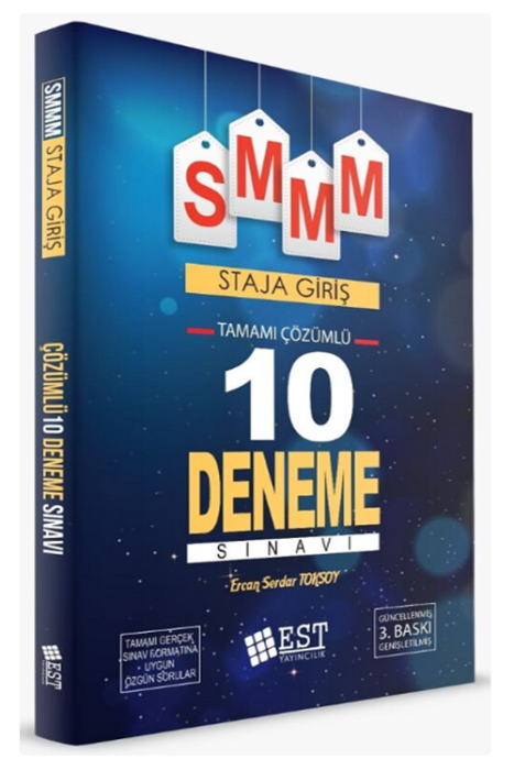 SMMM Staja Giriş 10 Deneme Çözümlü - Ercan Serdar Toksoy EST Yayınları