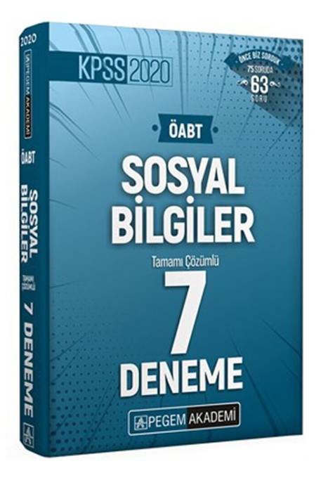 2020 KPSS ÖABT Sosyal Bilgiler Tamamı Çözümlü 7 Deneme Pegem Akademi Yayınları