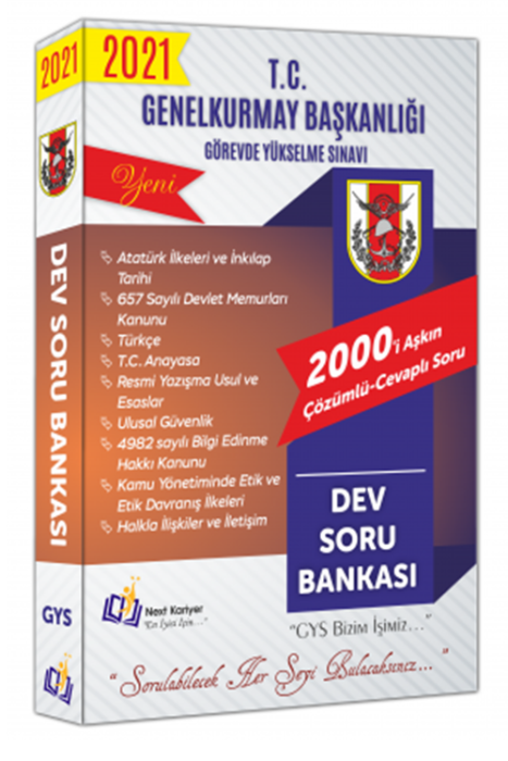 2021 TC Genelkurmay Başkanlığı Görevde Yükselme Sınavı Dev Soru Bankası Next Kariyer Yayınları