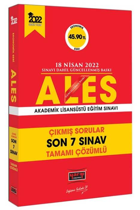 Yargı Yayınları ALES Ekonomik Seri Son 7 Sınav Çıkmış Sorular (18 Nisan 2022 Sınavı Dahil)