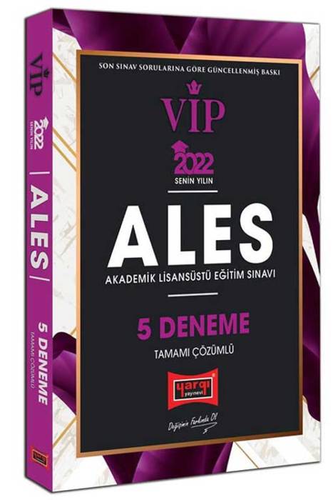 2022 ALES VIP Tamamı Çözümlü 5 Deneme Yargı Yayınları