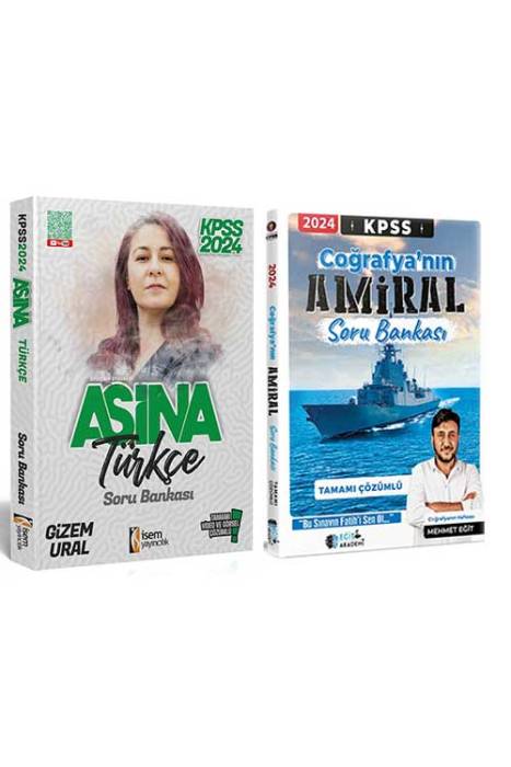2024 İsem Aşina Türkçe ve Mehmet Eğit 2024 KPSS Coğrafya'nın Amiral Soru Bankası Seti