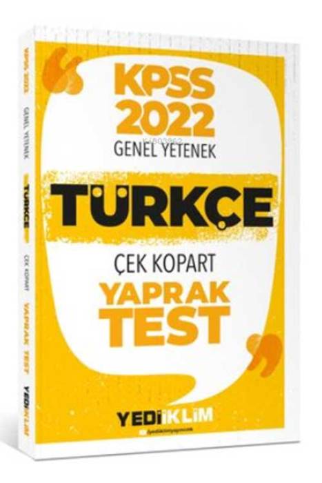 2022 KPSS Lisans Genel Yetenek Türkçe Çek Kopart Yaprak Test Yediiklim Yayınları