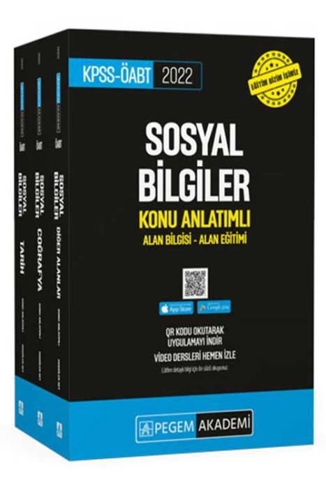 2022 KPSS ÖABT Sosyal Bilgiler Konu Anlatımlı Set (3 Kitap) Pegem Akademi Yayınları