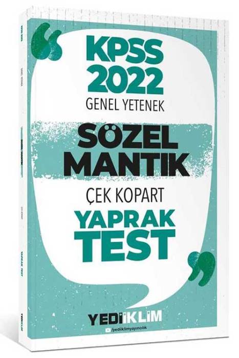 2022 KPSS Sözel Mantık Çek Kopart Yaprak Test Yediiklim Yayınları