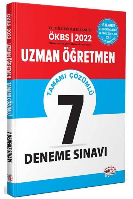 2022 MEB ÖKBS Uzman Öğretmen 7 Deneme Çözümlü Editör Yayınları
