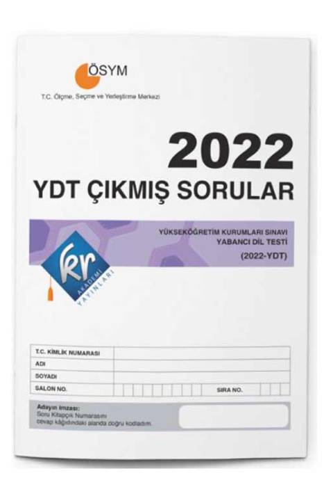 2022 YDT Tıpkı Basım Çıkmış Sorular KR Akademi Yayınları