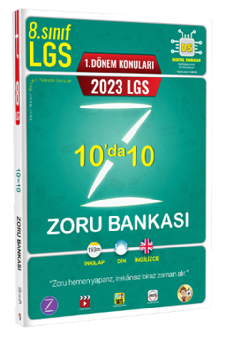 2023 8. Sınıf LGS 1. Dönem 10 da 10 Zoru Soru Bankası İnkılap-Din-İngilizce Tonguç Akademi Yayınları