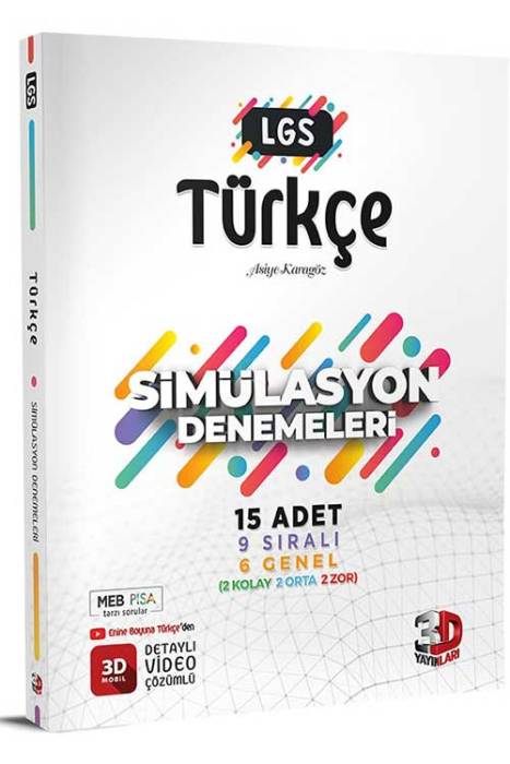 8. Sınıf LGS Türkçe Simülasyon 15 Deneme 3D Yayınları