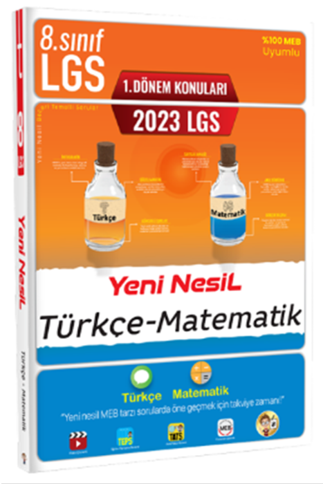 2023 8. Sınıf LGS Yeni Nesil Türkçe Matematik 1. Dönem Soru Bankası Tonguç Akademi Yayınları