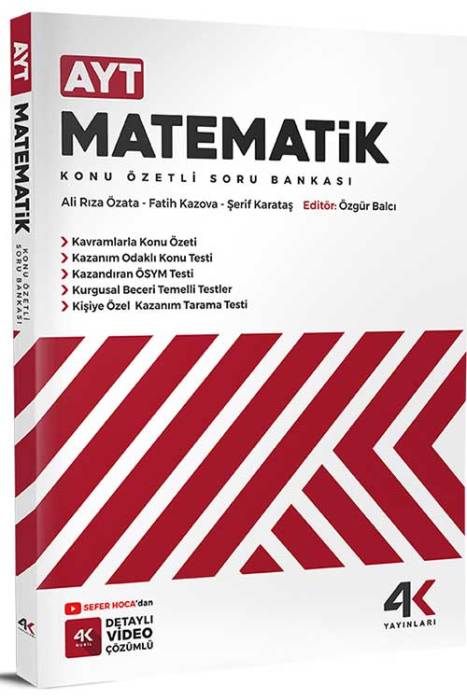 2023 AYT Matematik Konu Özetli Soru Bankası 4K Yayınlar