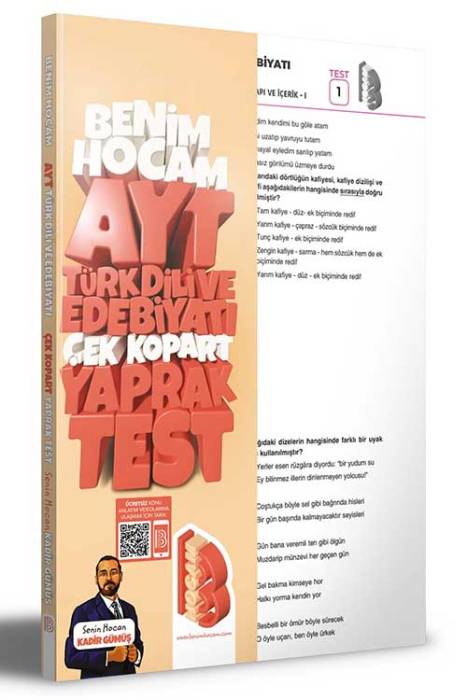 2023 AYT Türk Dili ve Edebiyatı Çek Kopar Yaprak Test Benim Hocam Yayınları