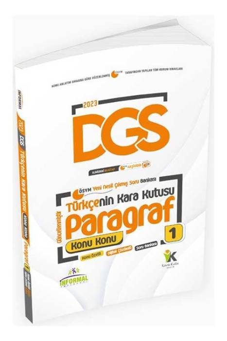 2023 DGS Türkçenin Kara Kutusu Paragraf 1. Cilt Soru Bankası İnformal Yayınları