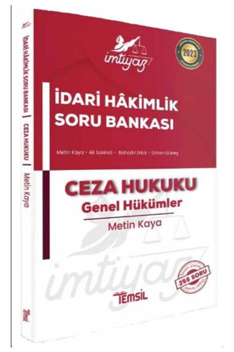 2023 İdari Hakimlik Ceza Hukuku Genel Hükümler İMTİYAZ Soru Bankası Çözümlü Temsil Yayınları