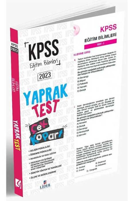 2023 KPSS Eğitim Bilimleri Yaprak Test Çek Kopart Lider Yayınları