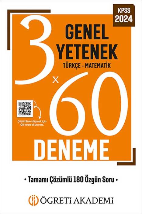 2024 KPSS Genel Yetenek Genel Kültür 3X60 Deneme (Türkçe-Matematik) Öğreti Akademi Yayınları
