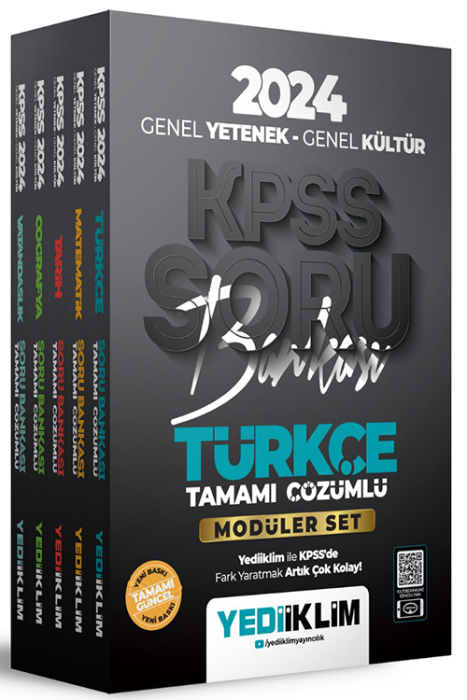 2024 KPSS Genel Yetenek Genel Kültür Modüler Set Soru Bankası Yediiklim Yayınları