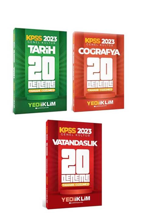 2023 KPSS Lisans Genel Kültür 20 Deneme Seti Yediiklim Yayınları