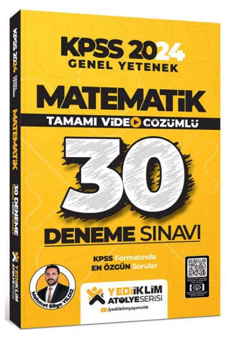 2024 KPSS Matematik Tamamı Video Çözümlü 30 Deneme Yediiklim Yayınları