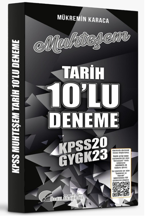 2023 KPSS Tarih 10 Deneme PDF Çözümlü - Mükremin Karaca Özdil Akademi Yayınları