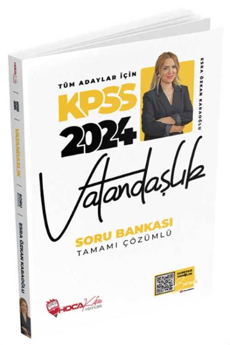 2024 KPSS Vatandaşlık Soru Bankası Çözümlü Hoca Kafası Yayınları