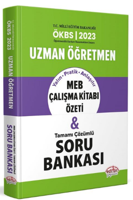 2023 MEB ÖKBS Uzman Öğretmen Çalışma Kitabı Özeti ve Soru Bankası Çözümlü Editör Yayınları