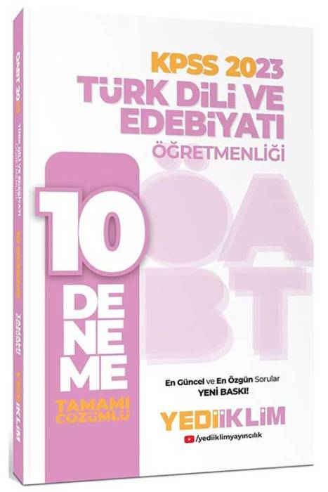 2023 ÖABT Türk Dili ve Edebiyatı Öğretmenliği Tamamı Çözümlü 10 Deneme Yediiklim Yayınları