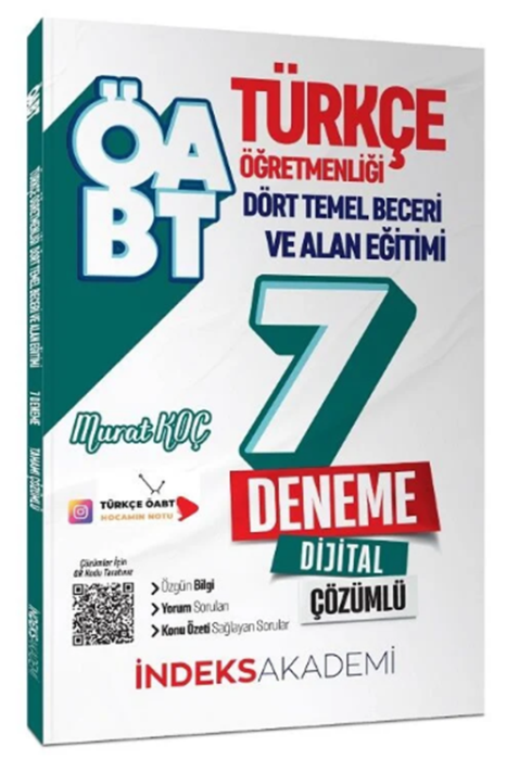 ÖABT Türkçe Dört Temel Beceri ve Alan Eğitimi 7 Deneme PDF Çözümlü İndeks Akademi Yayınları