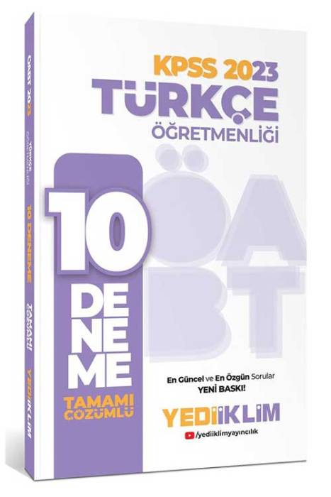 2023 ÖABT Türkçe Öğretmenliği Tamamı Çözümlü 10 Deneme Yediiklim Yayınları