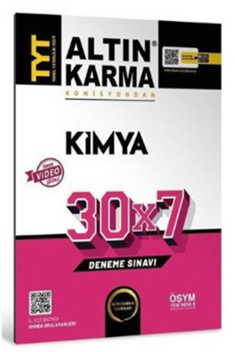 2023 YKS TYT Kimya 30x7 Deneme Video Çözümlü Altın Karma Yayınları