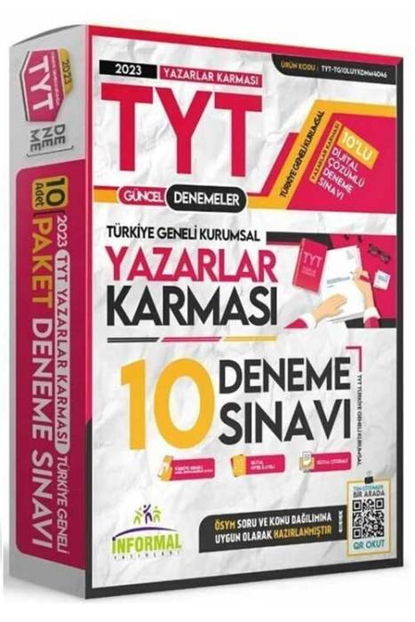 2023 YKS TYT Türkiye Geneli Kurumsal Yazarlar Karması 10 Deneme Dijital Çözümlü İnformal Yayınları