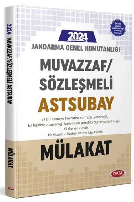 2024 Jandarma Genel Komutanlığı Muvazzaf/Sözleşmeli Astsubay Mülakat Sınavına Hazırlık Kitabı Data Yayınları