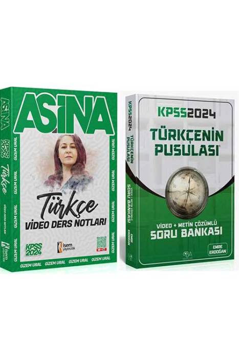 2024 KPSS Aşina - Pusula Serisi Türkçe Video Ders Notu ve Soru Bankası Seti CBA Akademi ve İsem Yayıncılık