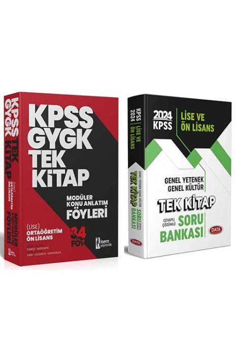 2024 KPSS GYGK Ortaöğretim Ön Lisans Konu Föy - Soru Bankası Seti Data ve İsem Yayıncılık