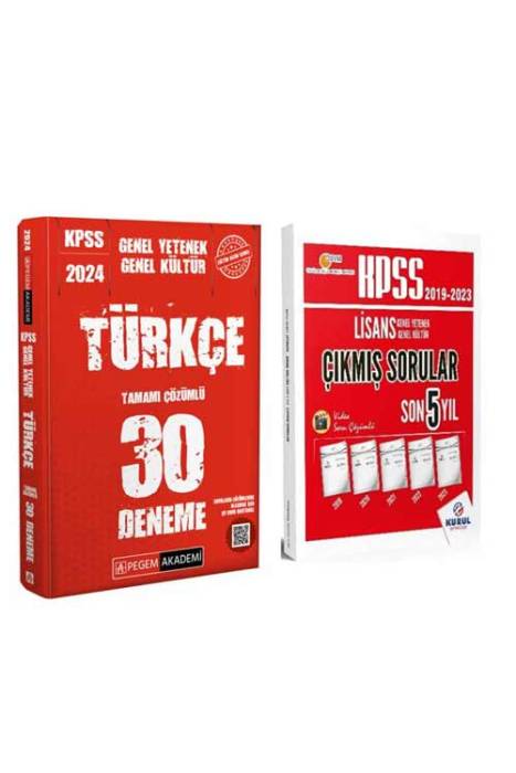 2024 KPSS Lisans Türkçe 30 Deneme - Çıkmış Sorular Seti Pegem Akademi ve Kurul Yayıncılık