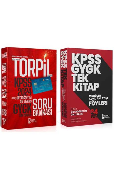 2024 KPSS Torpil Ortaöğretim Ön Lisans Soru Bankası ve Konu Anlatımı Tek Kitap Föy Seti İsem Yayıncılık
