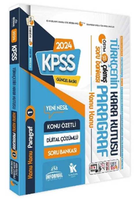 2024 KPSS Türkçenin Kara Kutusu Paragraf-1 Konu Konu Çıkmış Sorular Soru Bankası İnformal Yayınları