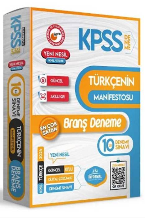 2024 KPSS Türkçenin Manifestosu 10 Deneme Çözümlü İnformal Yayınları