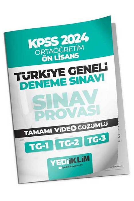 2024 KPSS Türkiye Geneli Ortaöğretim-Önlisans ( 1-2-3 ) Deneme Sınavları Tamamı Video Çözümlü Yediiklim Yayınları