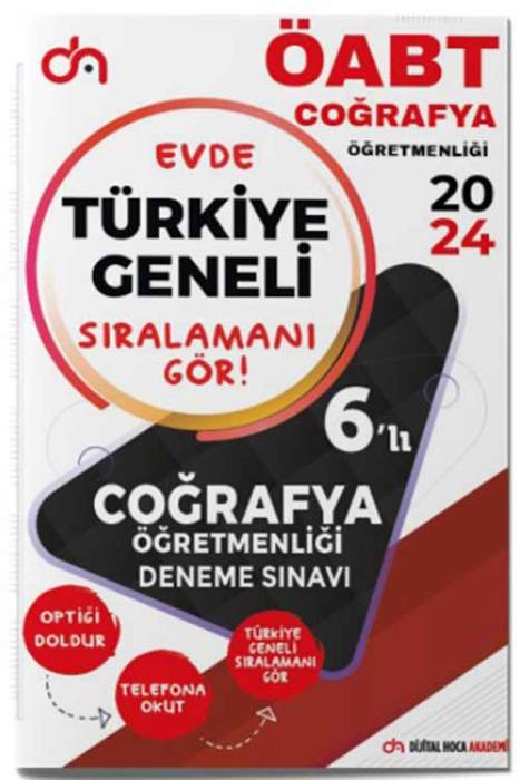 2024 ÖABT Coğrafya Öğretmenliği Türkiye Geneli Kurumsal 6 Deneme PDF Çözümlü Dijital Hoca Akademi
