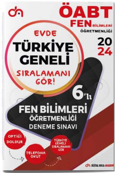 2024 ÖABT Fen Bilimleri Öğretmenliği Türkiye Geneli Kurumsal 6 Deneme PDF Çözümlü Dijital Hoca Akademi