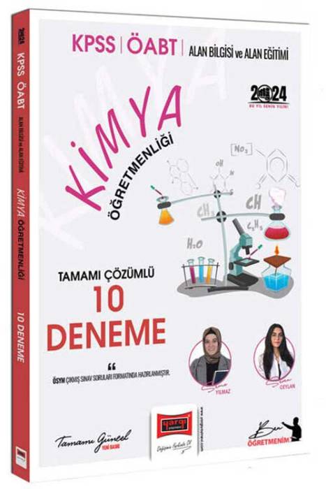 2024 ÖABT Kimya Tamamı Çözümlü 10 Deneme Sınavı Yargı Yayınları