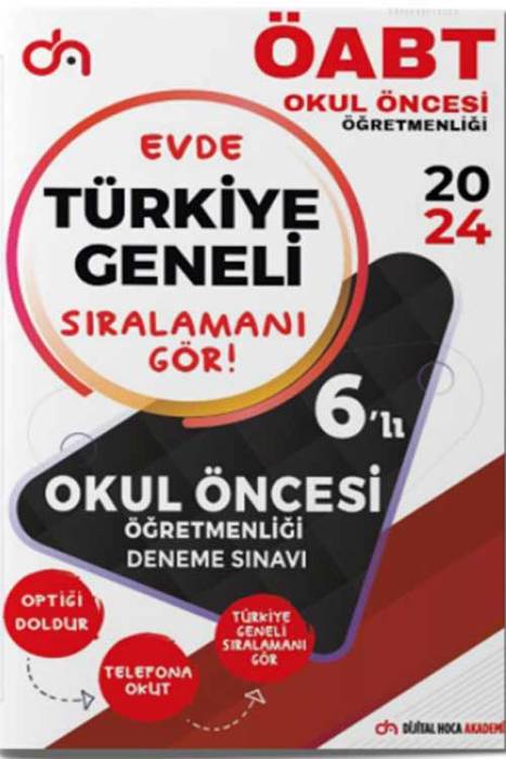 2024 ÖABT Okul Öncesi Öğretmenliği Türkiye Geneli Kurumsal 6 Deneme PDF Çözümlü Dijital Hoca Akademi