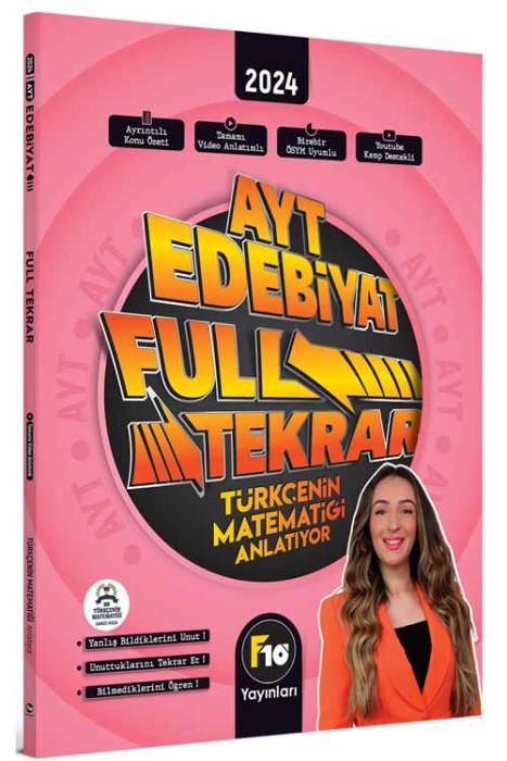 2024 Türkçenin Matematiği AYT Edebiyat Full Tekrar Video Ders Kitabı F10 Yayınları